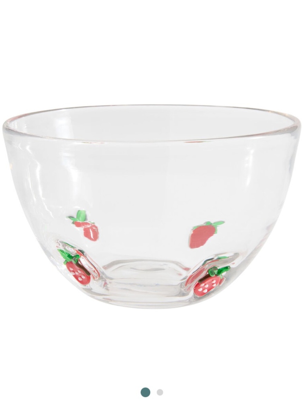 NEW Strawberry Charm Inlay Glass Bowls Set of 4